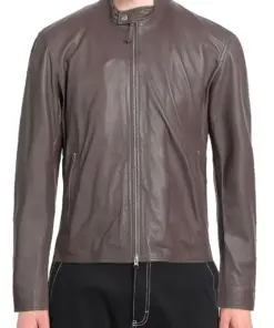 mens-band-collar-biker-brown-faux-leather-jacket