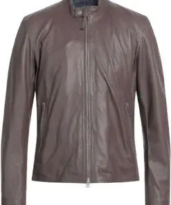 mens-band-collar-biker-brown-faux-leather-jacket