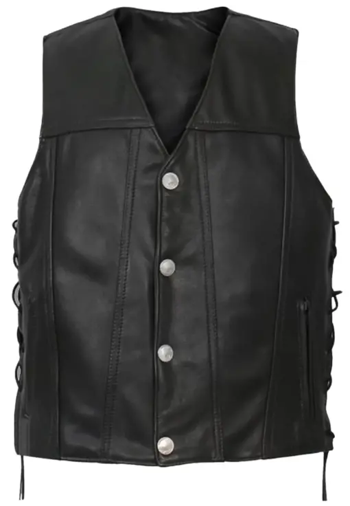 mens-black-biker-faux-leather-snap-vest