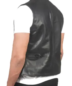 mens-black-faux-leather-vest