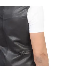 mens-black-faux-leather-vest