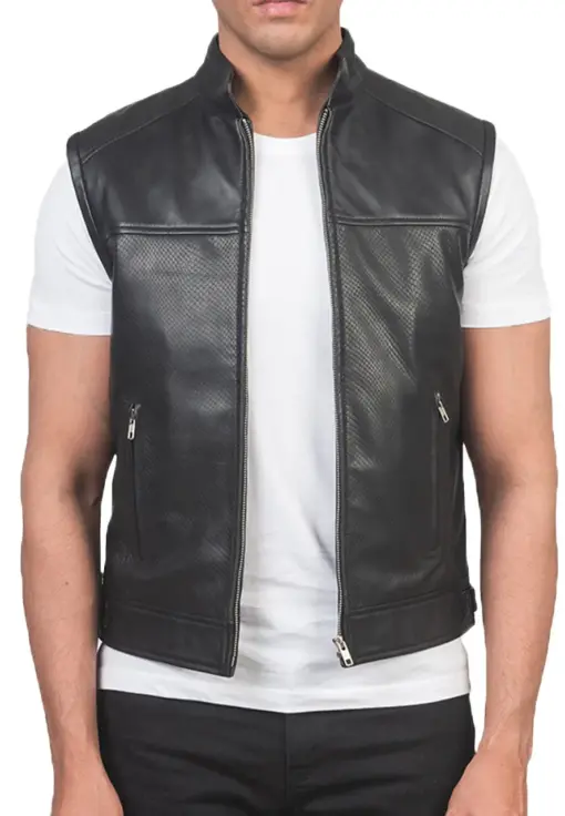 mens-black-motorcycle-faux-leather-vest