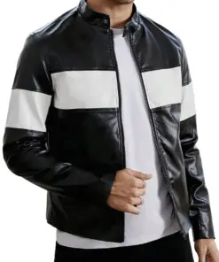 mens-black-white-faux-leather-jacket