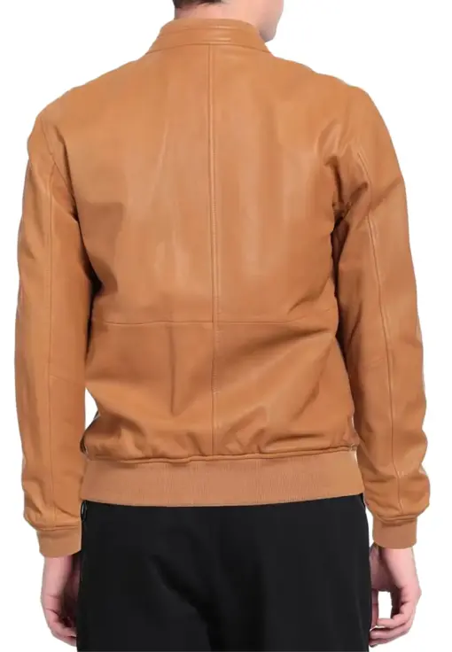 mens-casual-camel-faux-leather-bomber-jacket