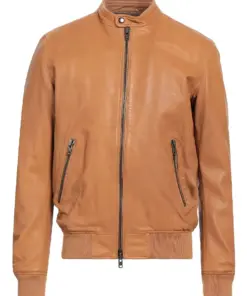 mens-casual-camel-faux-leather-bomber-jacket