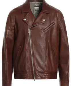 mens-chocolate-brown-faux-leather-biker-jacket