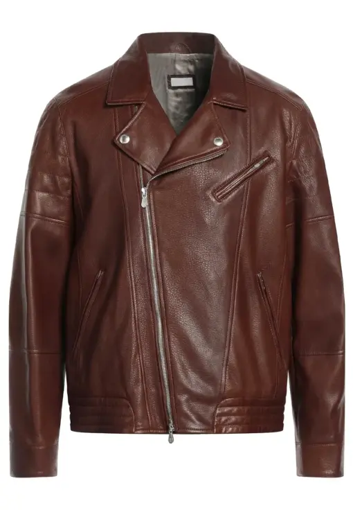 mens-chocolate-brown-faux-leather-biker-jacket
