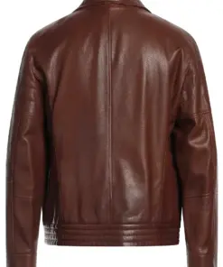 mens-chocolate-brown-faux-leather-biker-jacket