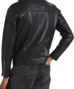 mens-lapel-collar-black-biker-faux-leather-jacket