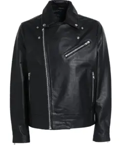 mens-lapel-collar-black-biker-faux-leather-jacket
