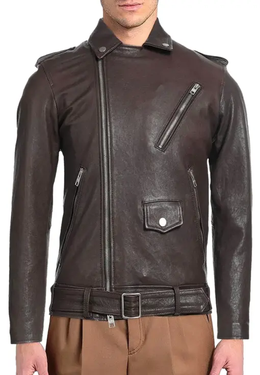 mens-lapel-collar-brown-faux-leather-jacket