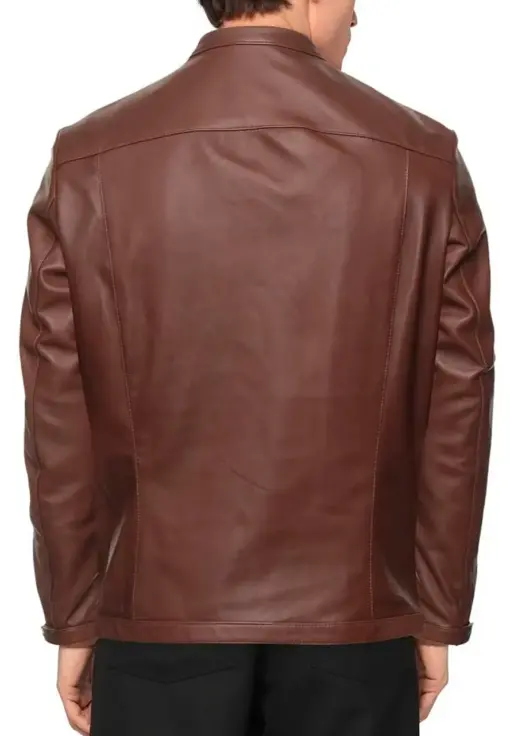 mens-plain-chocolate-brown-faux-leather-jacket
