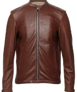 mens-plain-chocolate-brown-faux-leather-jacket