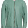 mens-round-collar-green-faux-leather-bomber-jacket
