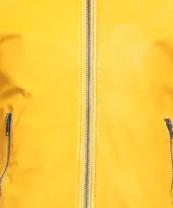 mens-round-collar-yellow-faux-leather-biker-jacket