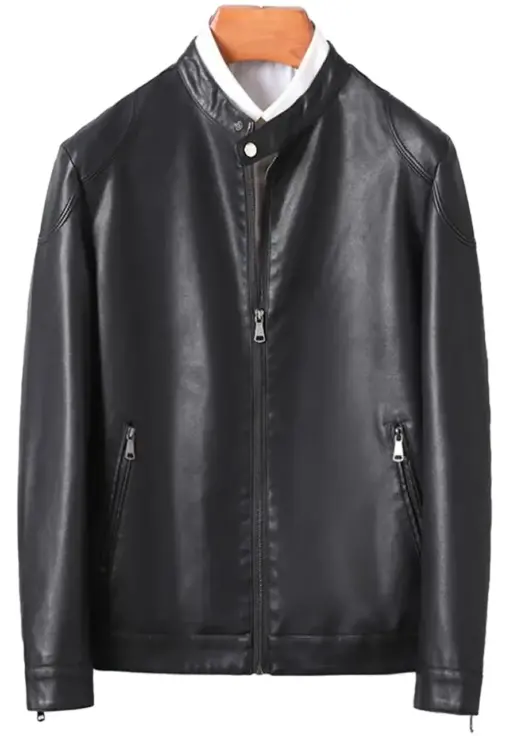 mens-slim-fit-faux-leather-black-jacket