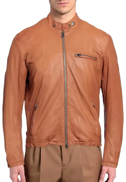 mens-stand-collar-brown-faux-leather-biker-jacket