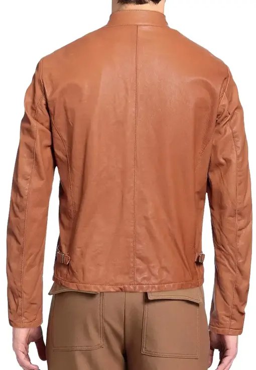 mens-stand-collar-brown-faux-leather-biker-jacket