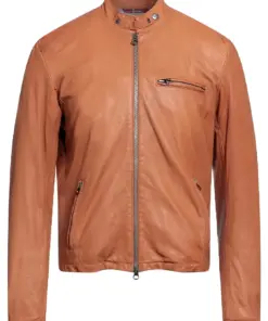 mens-stand-collar-brown-faux-leather-biker-jacket