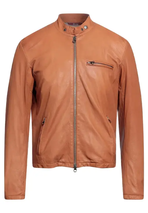 mens-stand-collar-brown-faux-leather-biker-jacket