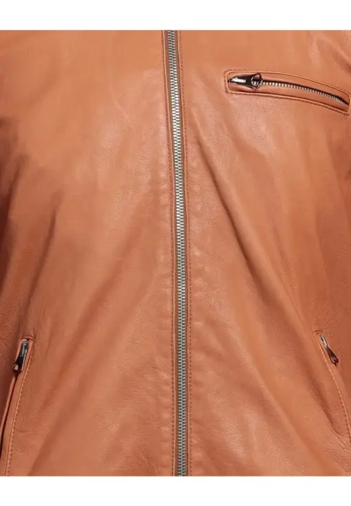 mens-stand-collar-brown-faux-leather-biker-jacket
