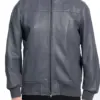 mens-stand-collar-grey-faux-leather-bomber-jacket