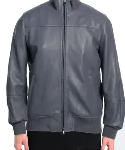 mens-stand-collar-grey-faux-leather-bomber-jacket