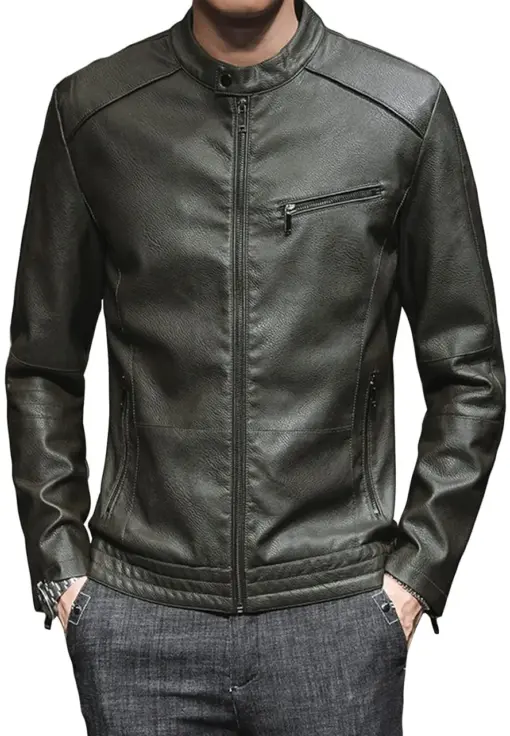 mens-stand-collar-vintage-green-faux-leather-moto-jacket