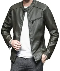 mens-stand-collar-vintage-green-faux-leather-moto-jacket
