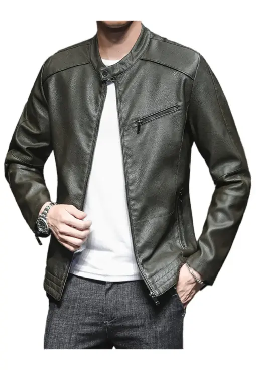 mens-stand-collar-vintage-green-faux-leather-moto-jacket