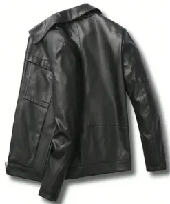 mens-turn-down-collar-black-faux-leather-jacket