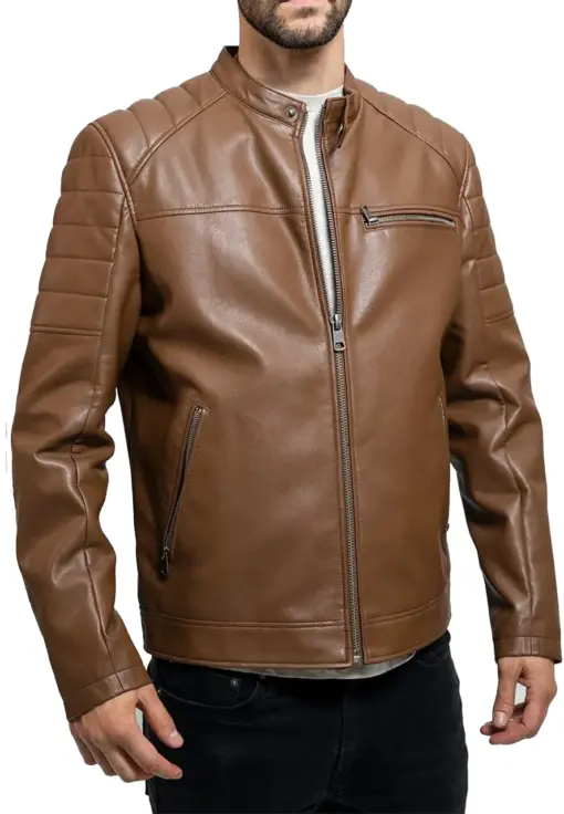 mens-vegan-brown-faux-leather-biker-jacket