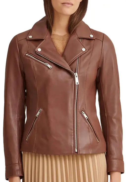 womens-brown-faux-leather-moto-jacket-with-metallic-details