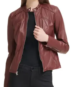 womens-burgundy-faux-leather-scuba-jacket