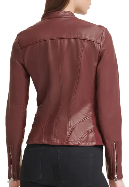 womens-burgundy-faux-leather-scuba-jacket
