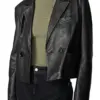 womens-faux-leather-black-cropped-blazer