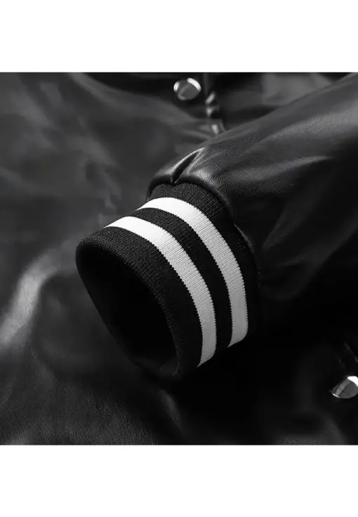 womens-varsity-bomber-black-faux-leather-short-jacket